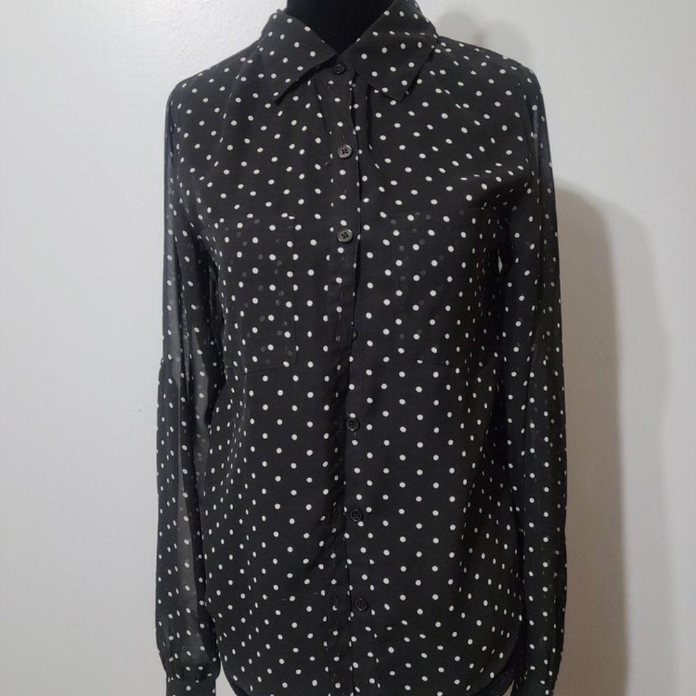 Black Polka-Dot Buttondown